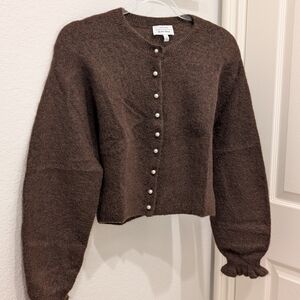 & Other Stories Chocolate Button-Up Cardigan
